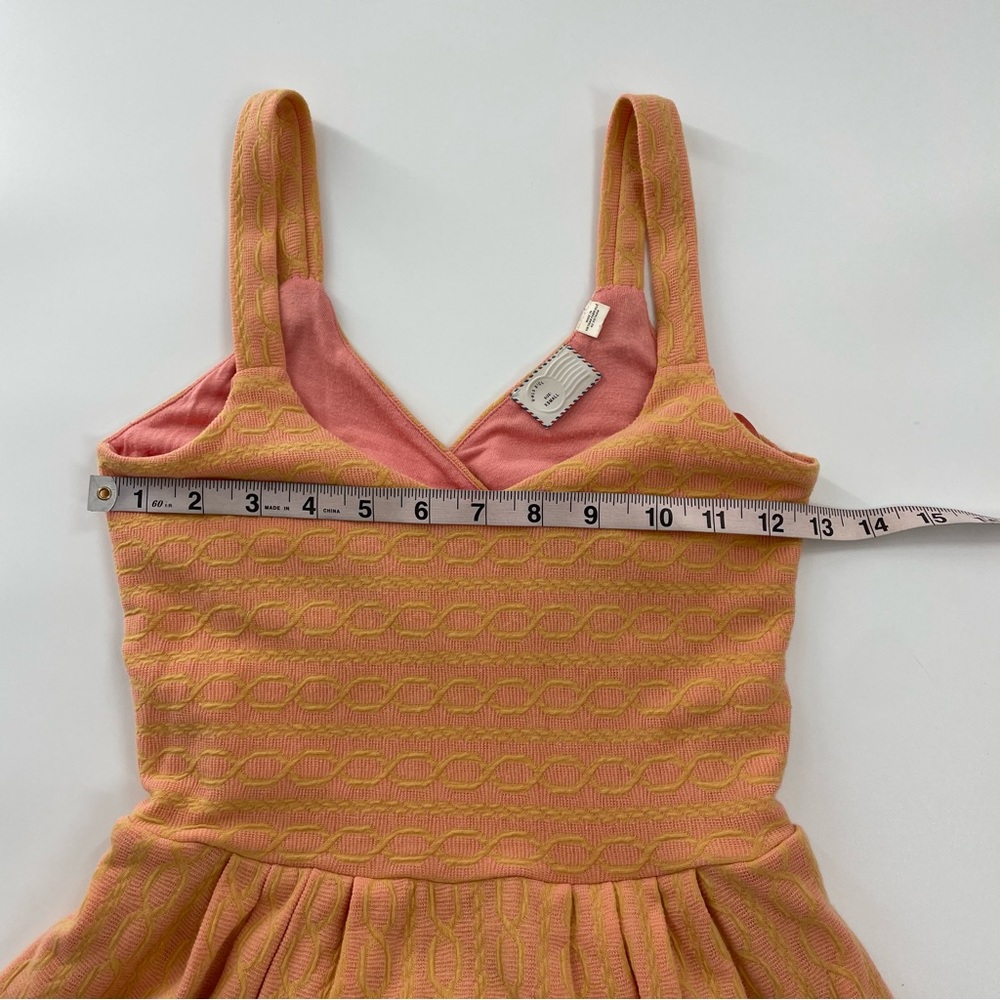 Anthropologie Post Stamp 9-h15 stcl Peek A Boo Back Orange and Pink Mini dress - Picture 3 of 12